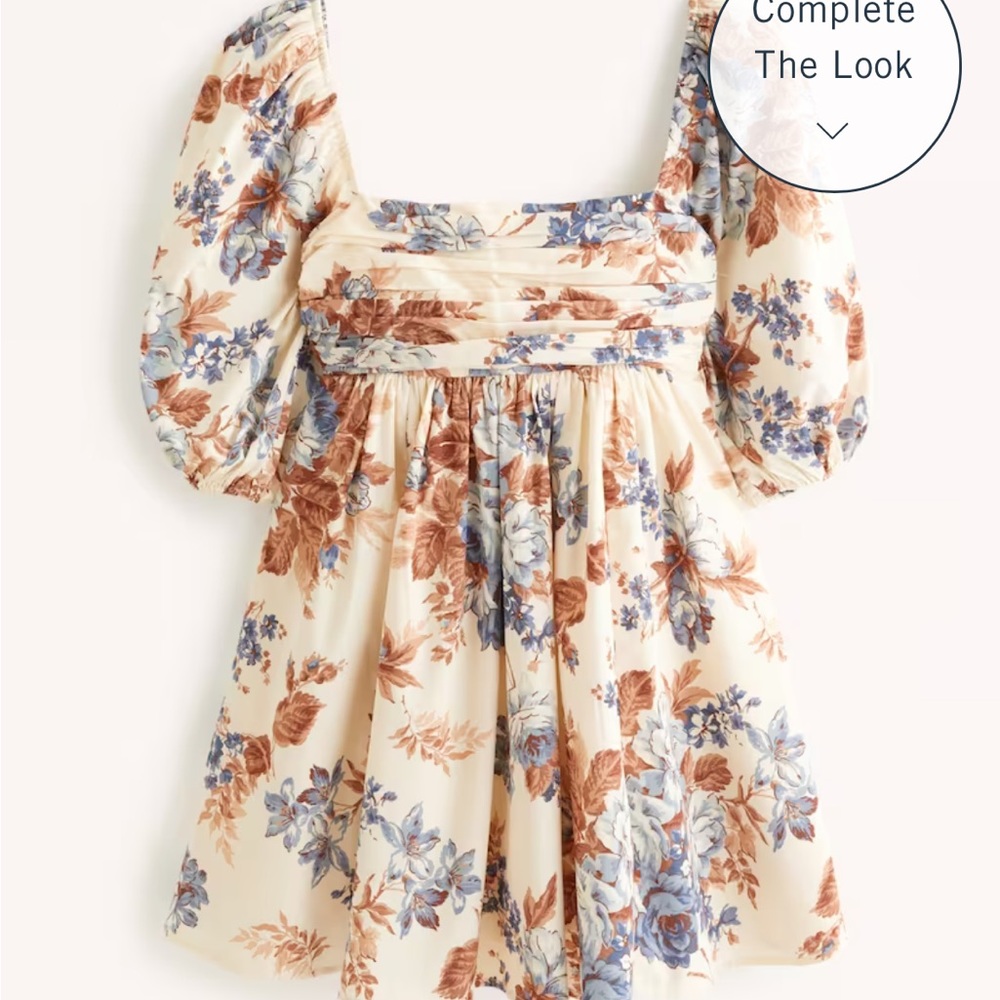 Abercrombie poplin puff sleeve dress